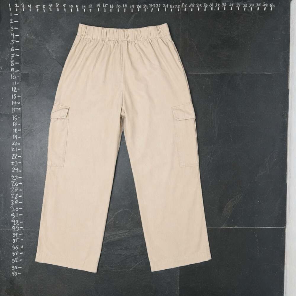 Zara Cargo Pants Size L Beige Elastic Waist - Picture 3 of 4
